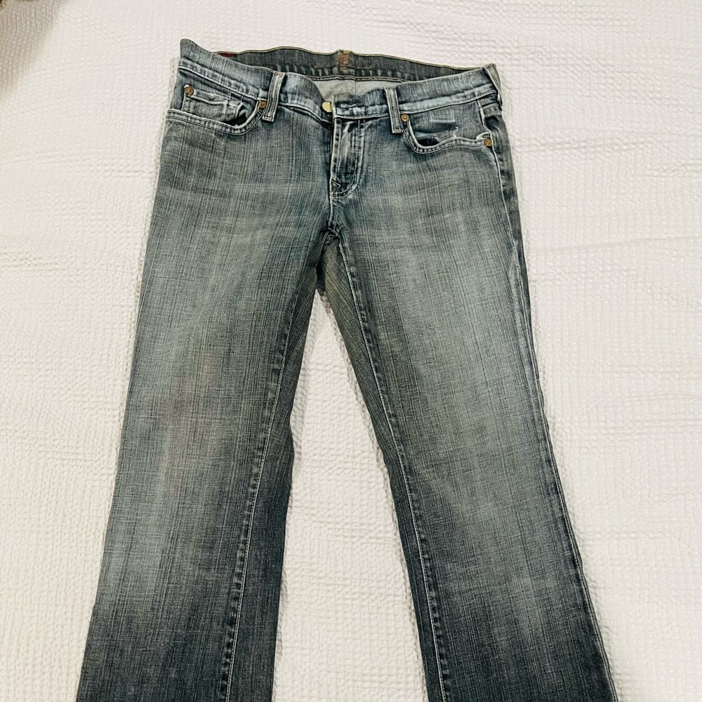 7 for All Mankind black white washed jeans ❤️ size 30!